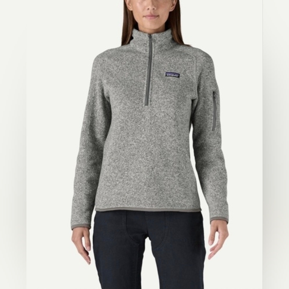 Patagonia Women’s Better Sweater Quarter-Zip Pullover – Large – Gray – EUC